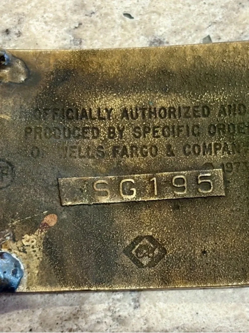 Wells Fargo & Co Vintage 1973 Stagecoach Brass Belt Buckle Number 195 of Series